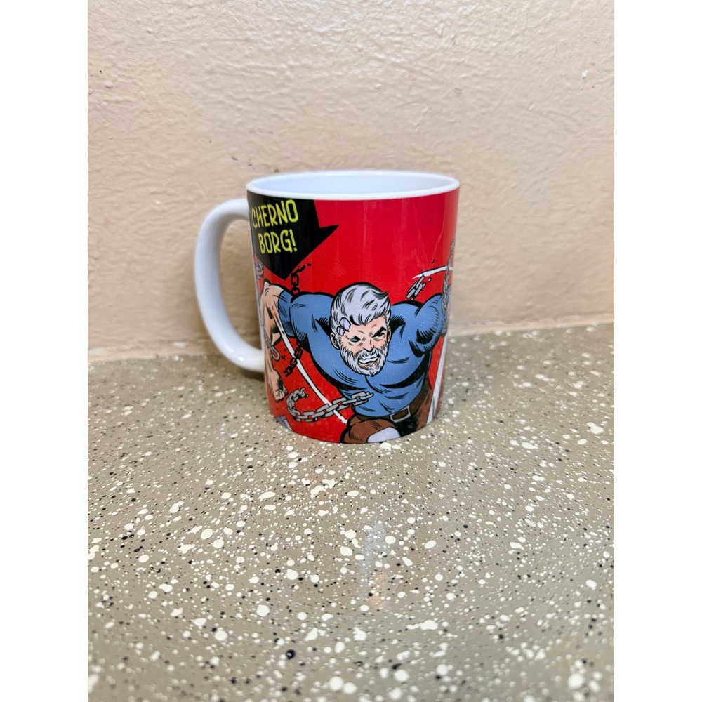 Vintage Cherno Borg Comic Mug Red Ceramic Coffee Cup Sci Fi Cartoon